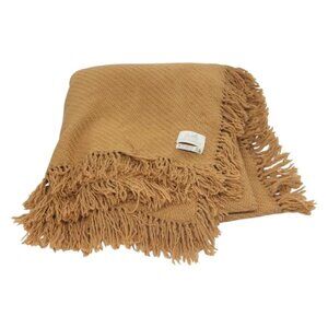 HERMES Blanket Wool 52""-68.5"" Beige Auth bs26877